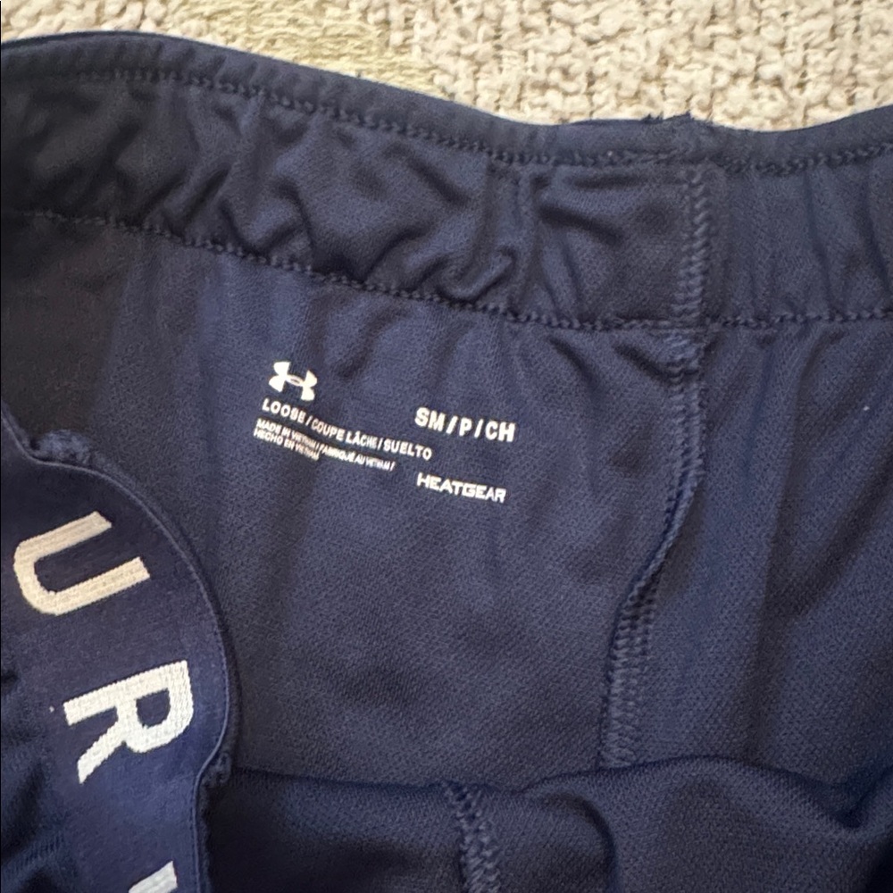 Under Armour Women's Navy and White Athletic Shorts-small - Picture 2 of 3